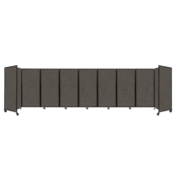 Room Divider 360 Folding Portable Partition 25' x 6' Mocha Fabric